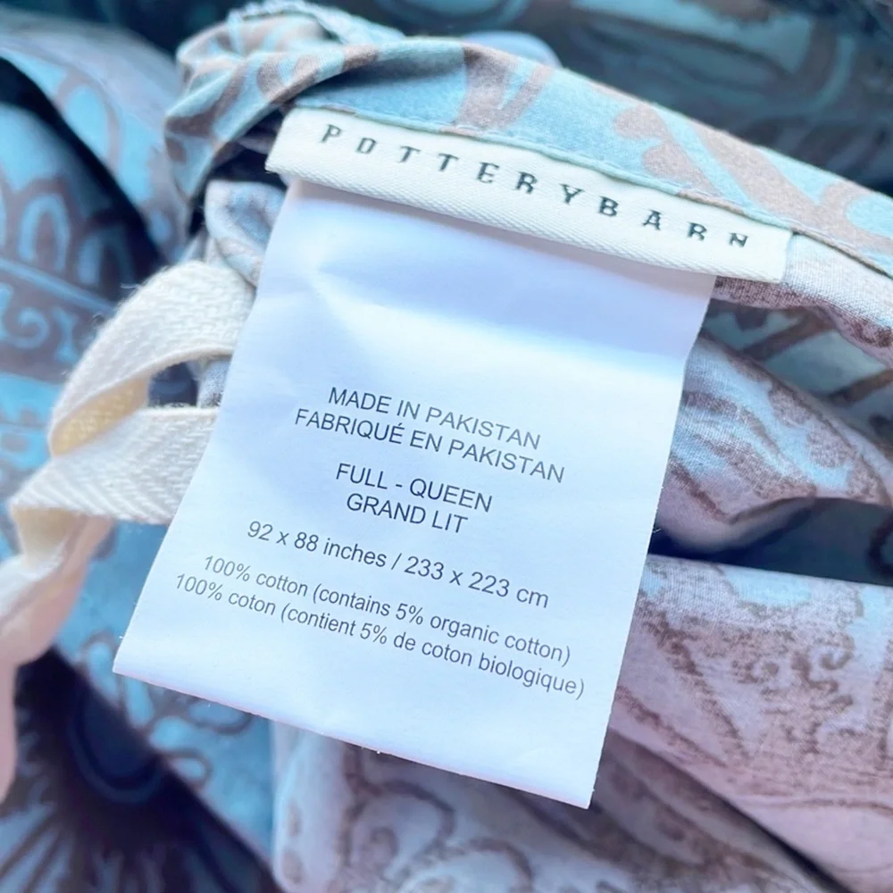 Pottery Barn Full/Queen Duvet 100% Cotton
